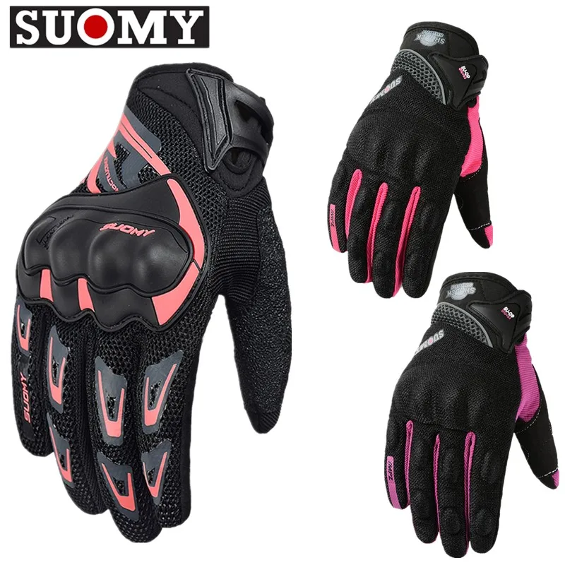 SUOMY, ženski Roza Moto rukavice za zaslon osjetljiv na dodir, Prozračne Ljetne Nosive Moto Biciklizam Biciklistički rukavice za dame