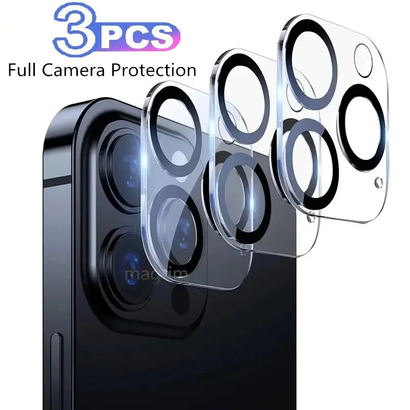 3 kom. za iPhone 15 14 Plus 14 13 Pro Max 12 11 Mini Pro Max Zaštitni poklopac objektiva kamere od kaljenog stakla